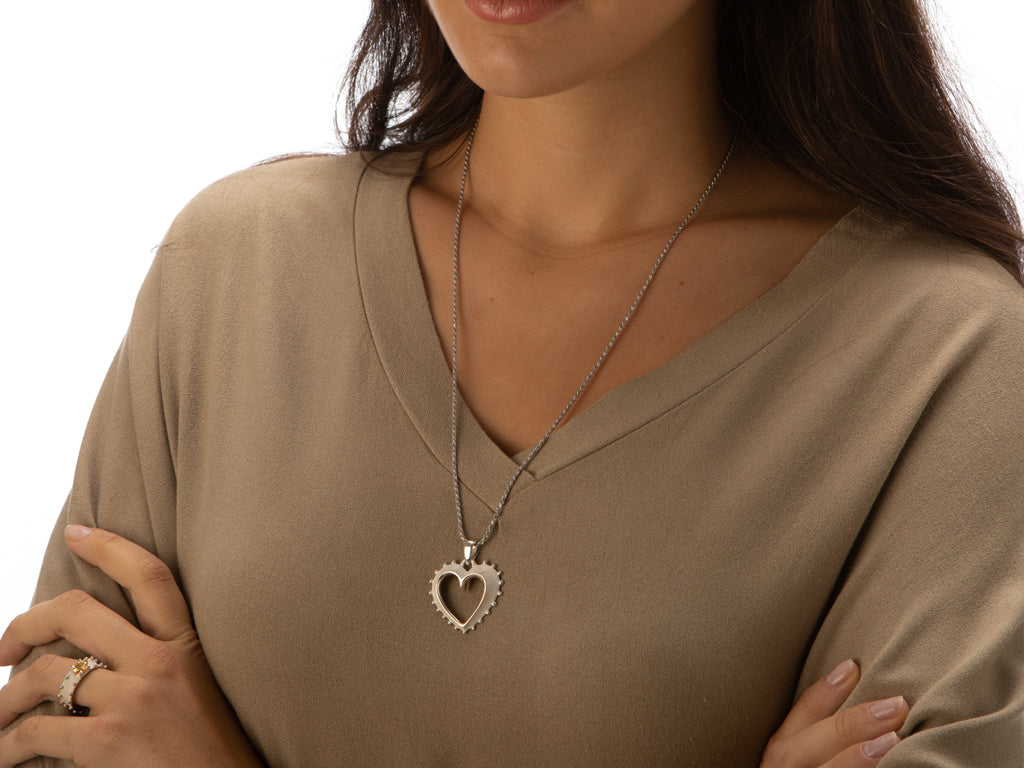 GRAN PARADISO | Heart Pendant in White Gold - Rosáda Milano